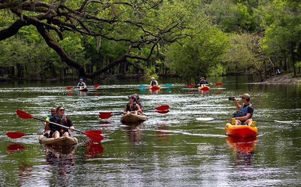 Group of kayakers on the Waccammaw River