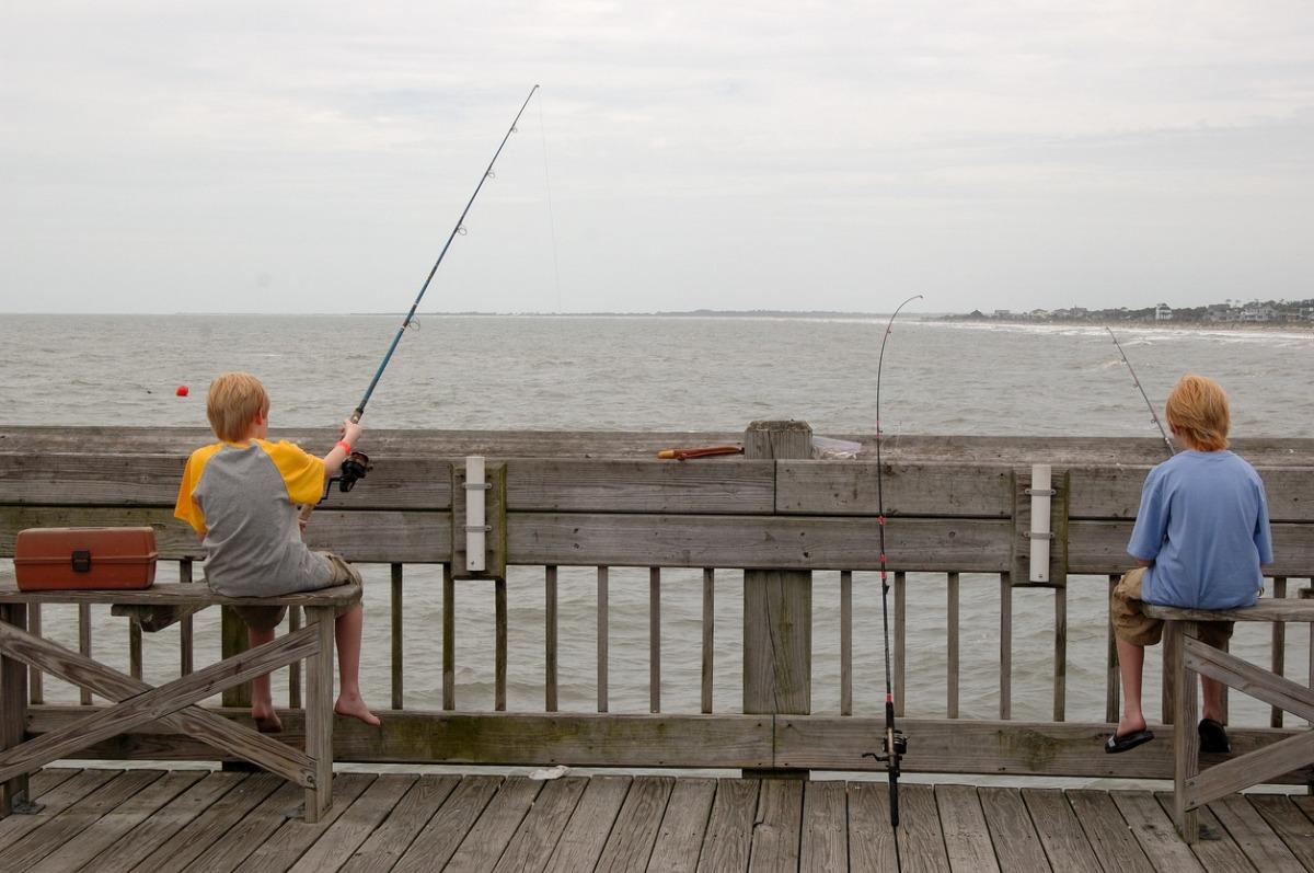 Fishing Twins on Pier